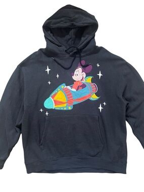 Walt Disney World Astro Orbiter Spirit Hoodie Mickey Mouse Rocket Size XL Black